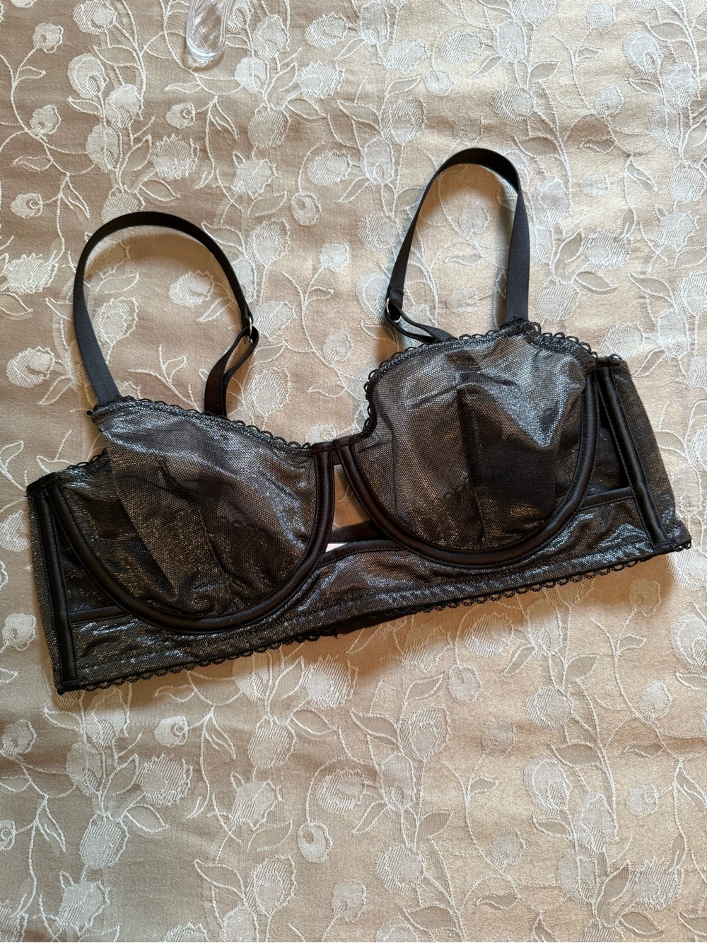 Victoria’s Secret, mesh bra,  sheer black,  size 36C,  excellent condition.